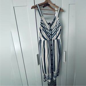 Universal Thread Navy and Cream Striped Midi Dress